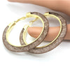 60mm Big Gold Hoop Earrings Full Crystal Resin Mesh Stardust Earrings Hot Women Jewelry